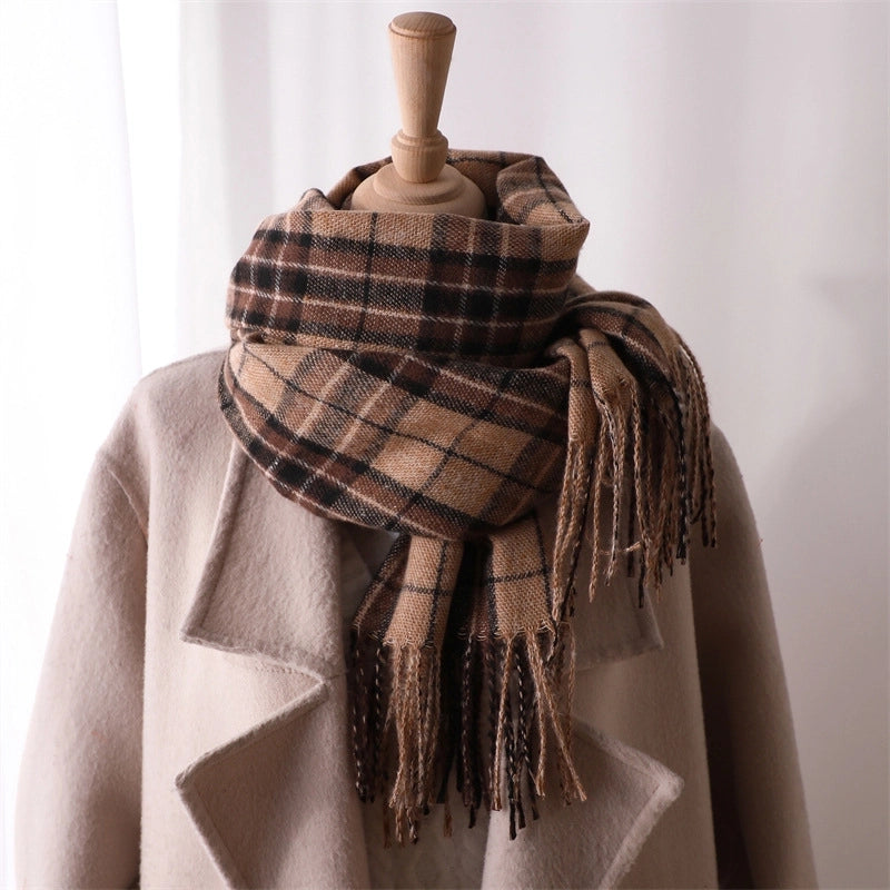 Unisex Casual Elegant Basic Lattice Polyester Scarf