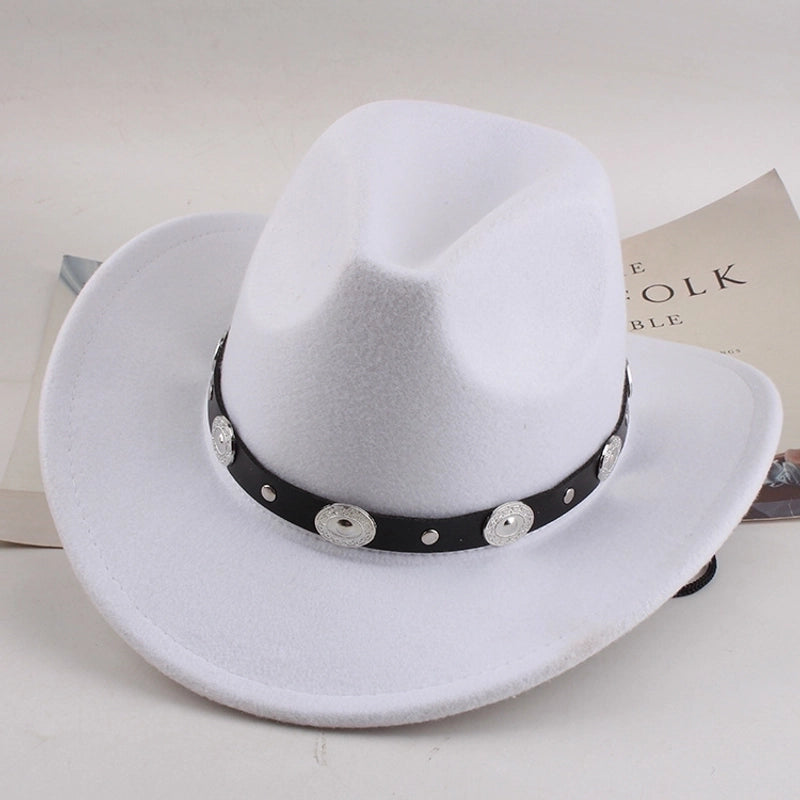 Ethnic Style Topper Hat Western Cowboy Hat Tibetan Tibetan Performance Hat Woolen Hat Central Retro Woolen Hat