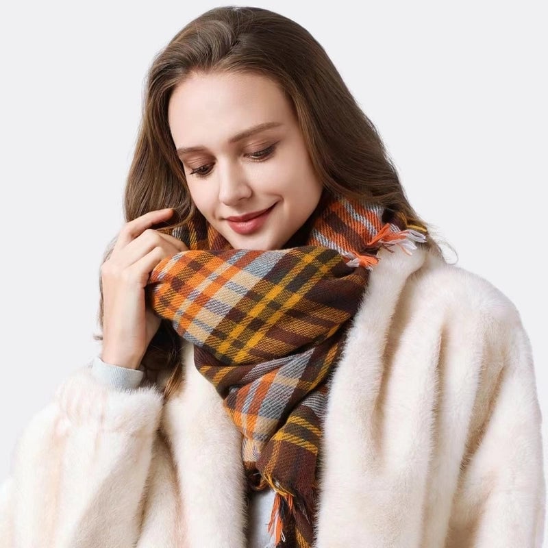 Women's Casual Minimalist Lattice Polyester Scarf