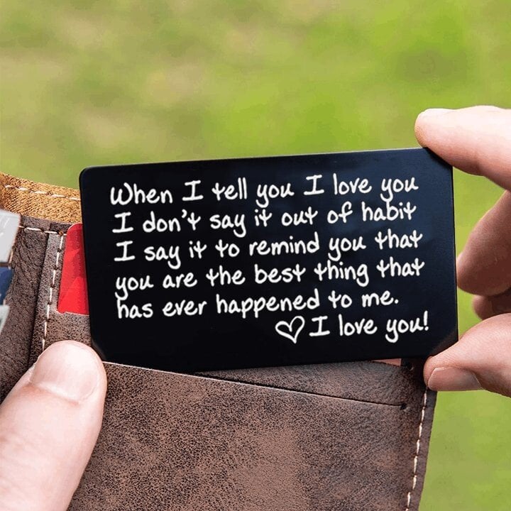 Mini Laser Engraved Wallet Card. Commemorative Card