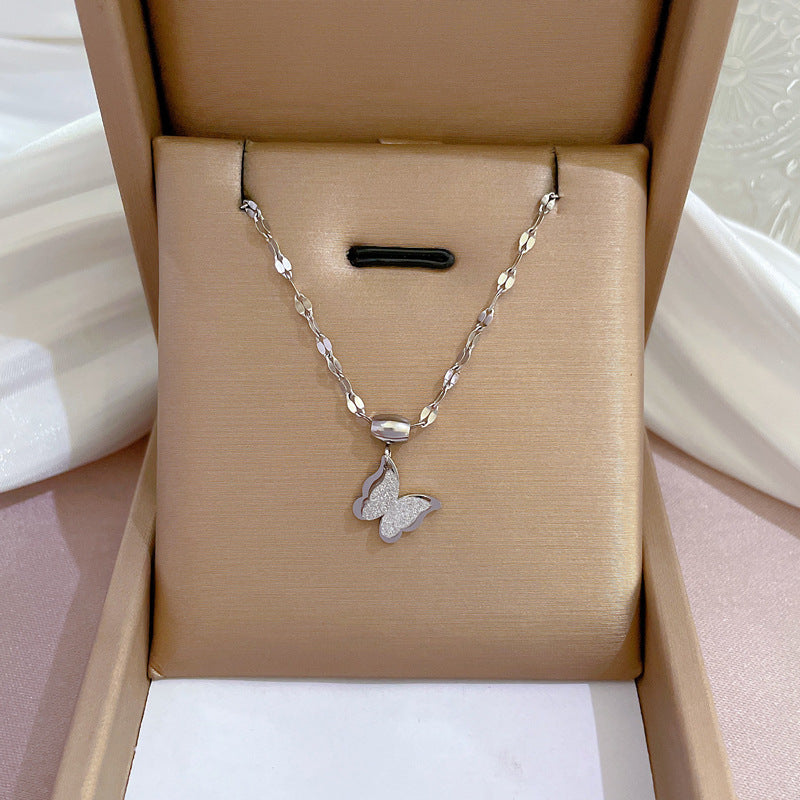 2 Pieces Cartoon Leaf Gourd Lily Of The Valley Geometric Titanium Steel Electroplating Necklaces