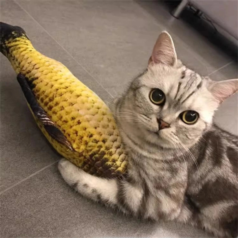 Cross-Border Cat Teaser Toy Simulated Fish Funny Cat Molar Bite Plush Toy Fish Catnip Fish Cat Supplies