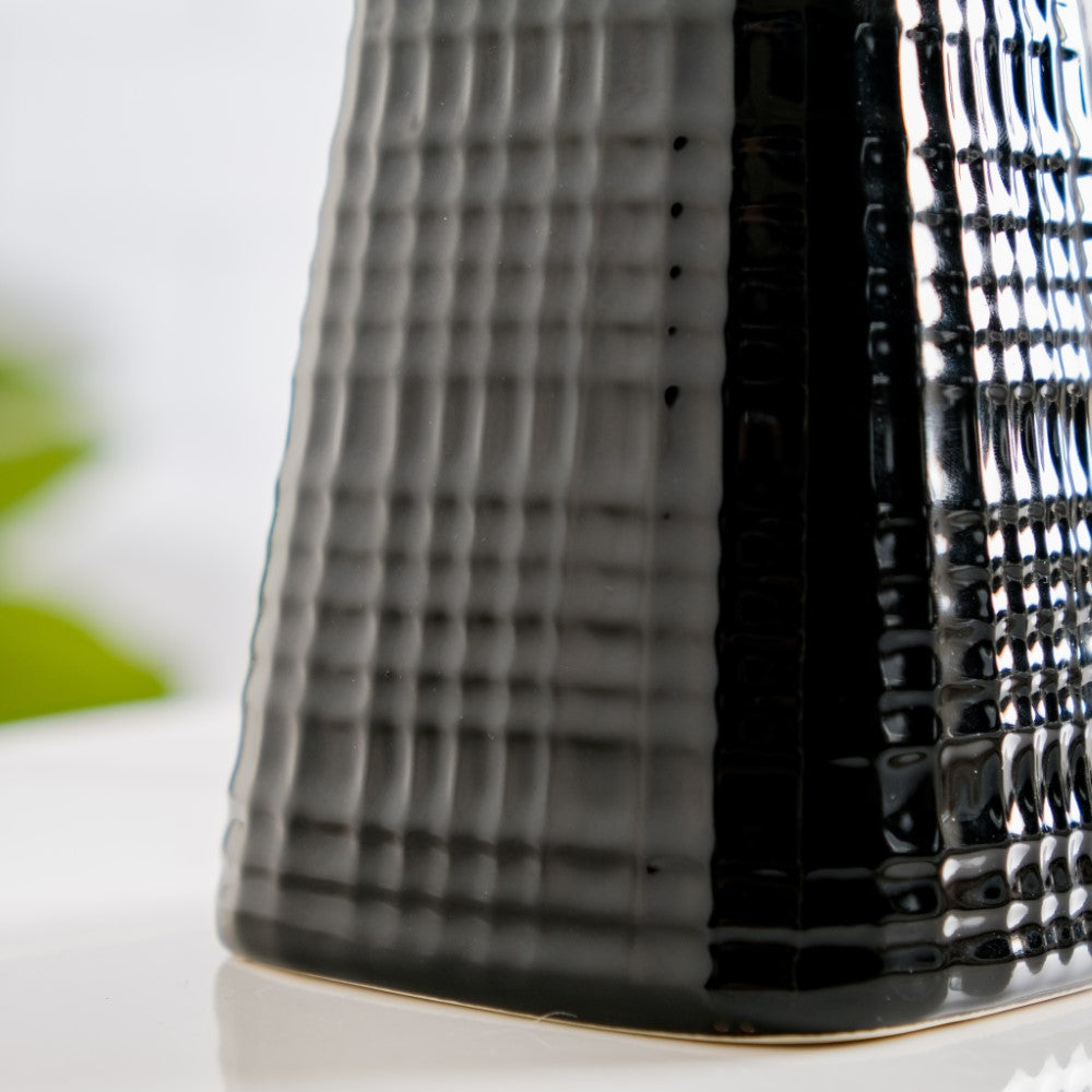 Geometric Ceramic Pump Dispenser Black 7 Inch