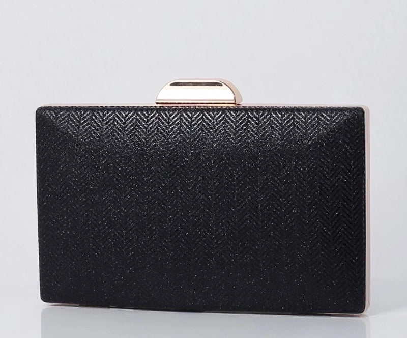 Black Rose Red Silver Pu Leather Solid Color Square Evening Bags