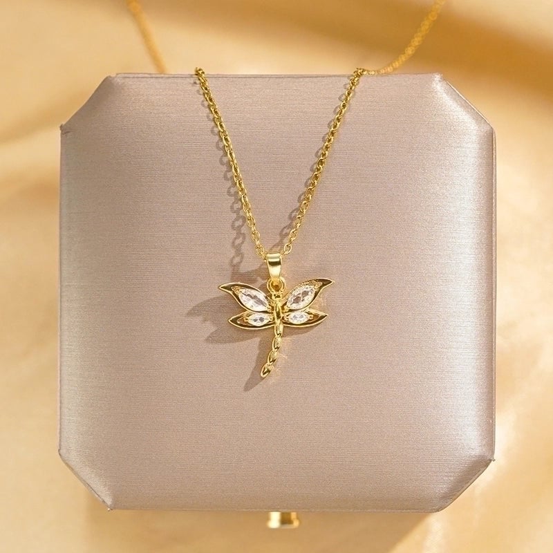 304 Stainless Steel Copper 18K Gold Plated Glam Luxurious Plating Inlay Solid Color Diamond Pendant Necklace