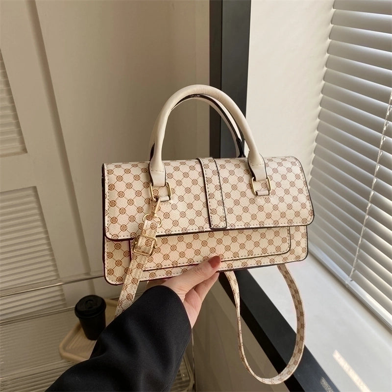 Women's Pu Leather Plaid Vintage Style Classic Style Square Flip Cover Shoulder Bag Handbag Crossbody Bag