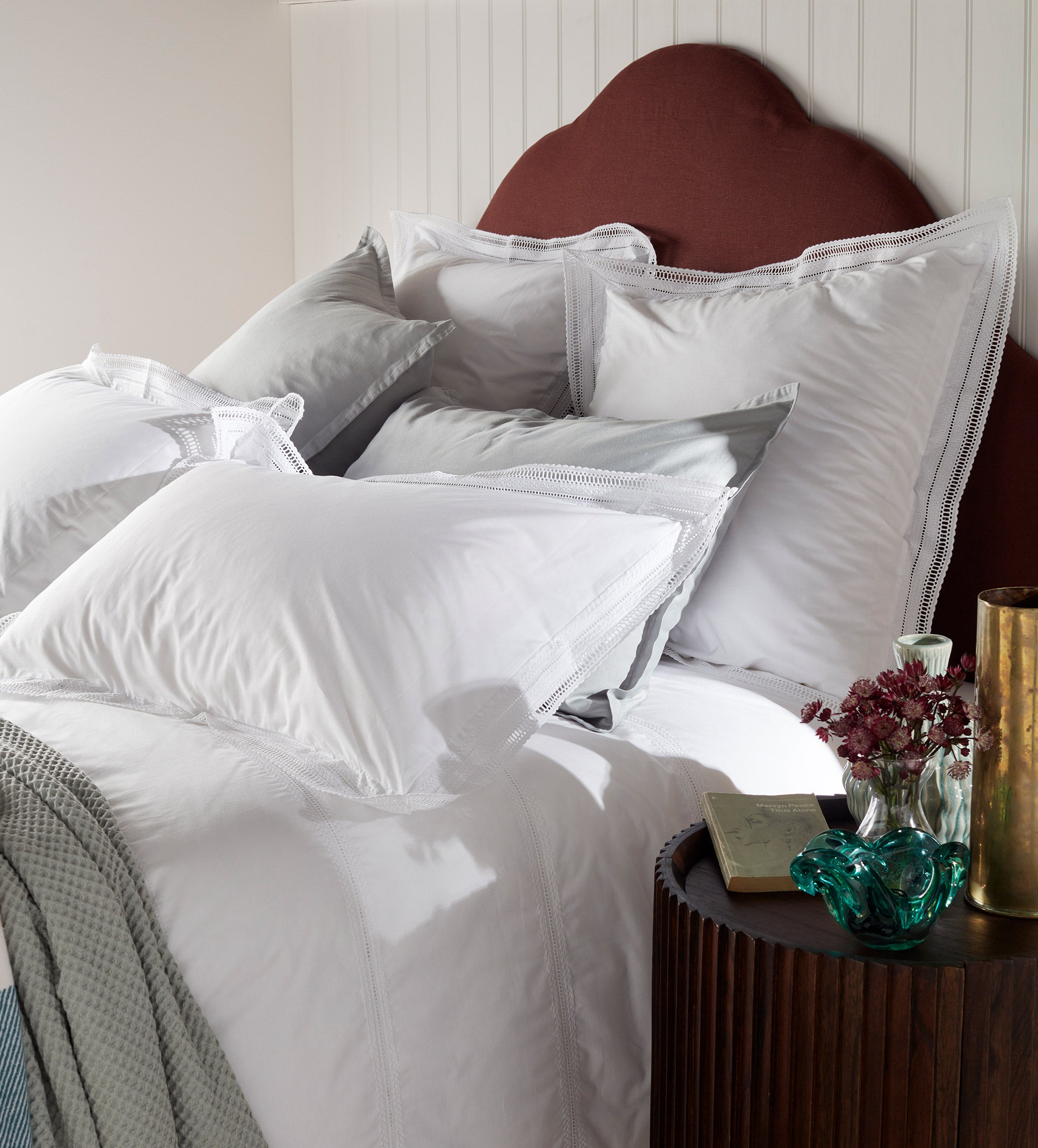 White Freya 100% Cotton Pillowcase