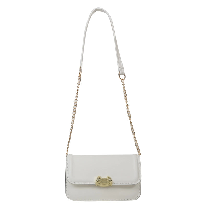 Women's Pu Leather Solid Color Elegant Square Magnetic Buckle Shoulder Bag Crossbody Bag
