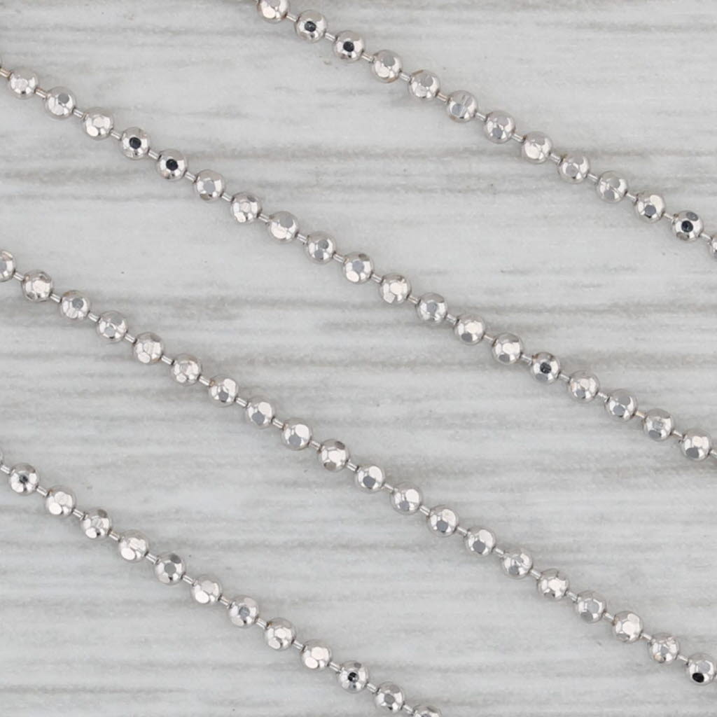 New 0.25ctw Diamond Ankh Shield Pendant Necklace 14k White Gold Bead Chain