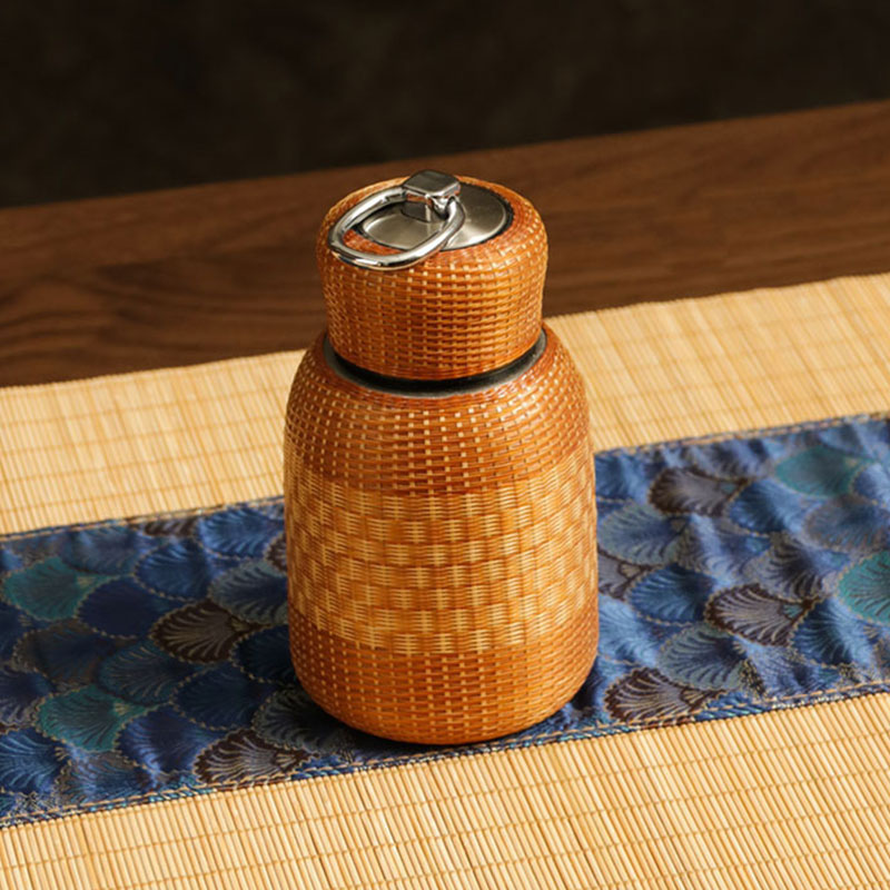 Vintage Artisan Bamboo Insulated Bottle