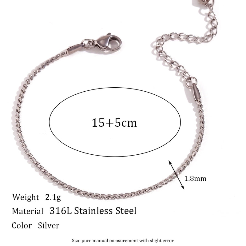 Minimalist Classic Style Oval 304 Stainless Steel Bracelets In Bulk