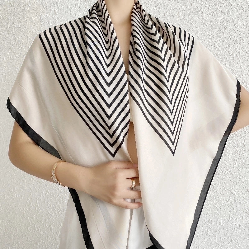 Spring Artificial Silk Women's Satin Scarf Printed All-matching Scarf 90 Large Kerchief Mother's Day Gift