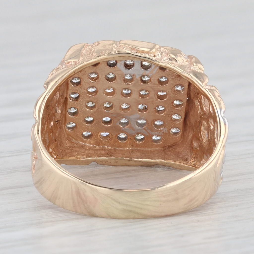 0.40ctw Diamond 14k Yellow Gold Nuggt Ring Size 7.25
