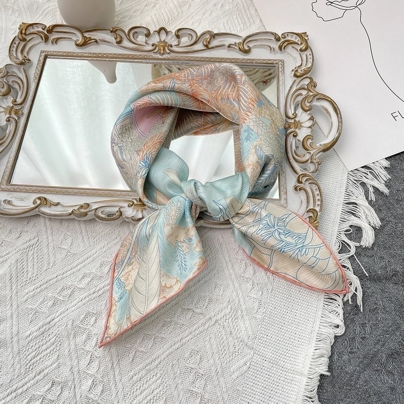 Women's Business Color Block Silk Printing Scarf