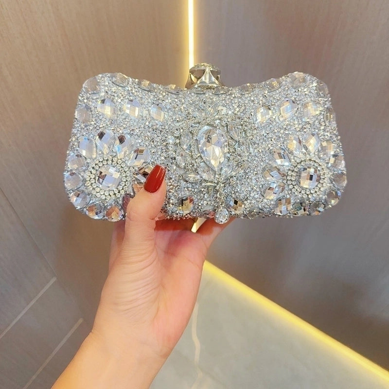 Silver Black Gold Polyester Solid Color Evening Bags