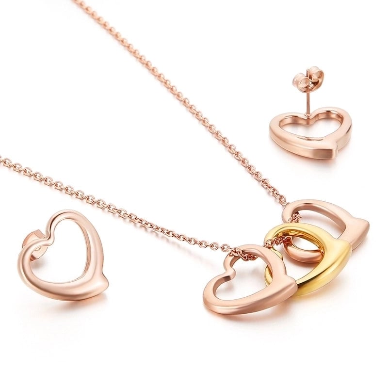 Titanium Steel 18K Gold Plated Fashion Heart