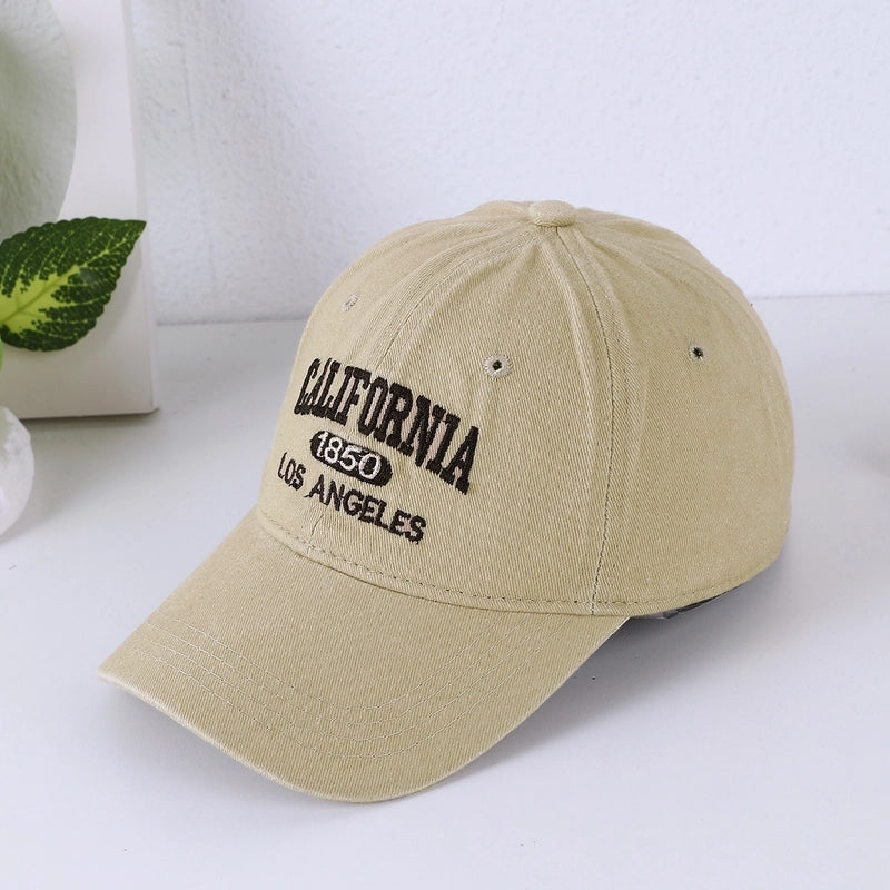 Unisex Casual Retro Letter Embroidery Curved Eaves Baseball Cap