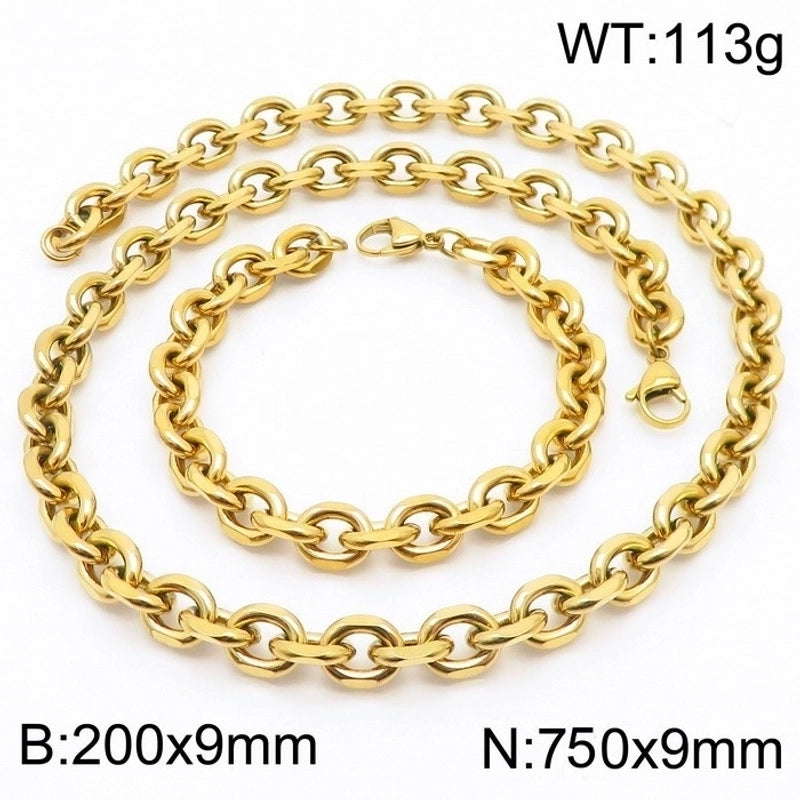 Titanium Steel 18K Gold Plated Fashion Plating Geometric Necklace