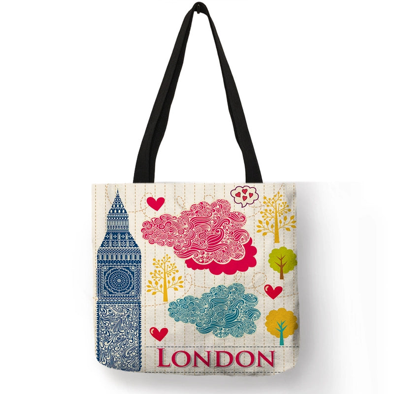 Women's Medium Polyester Printing Basic Classic Style Square Open Shoulder Bag
