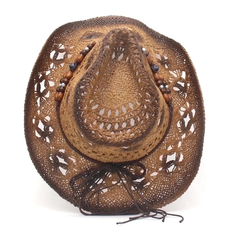 Unisex Retro Solid Color Big Eaves Straw Hat