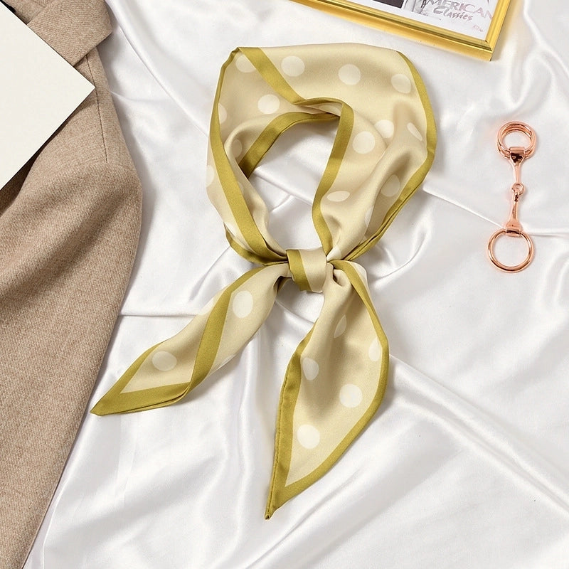 Women's Elegant Flower Satin Silk Scarf