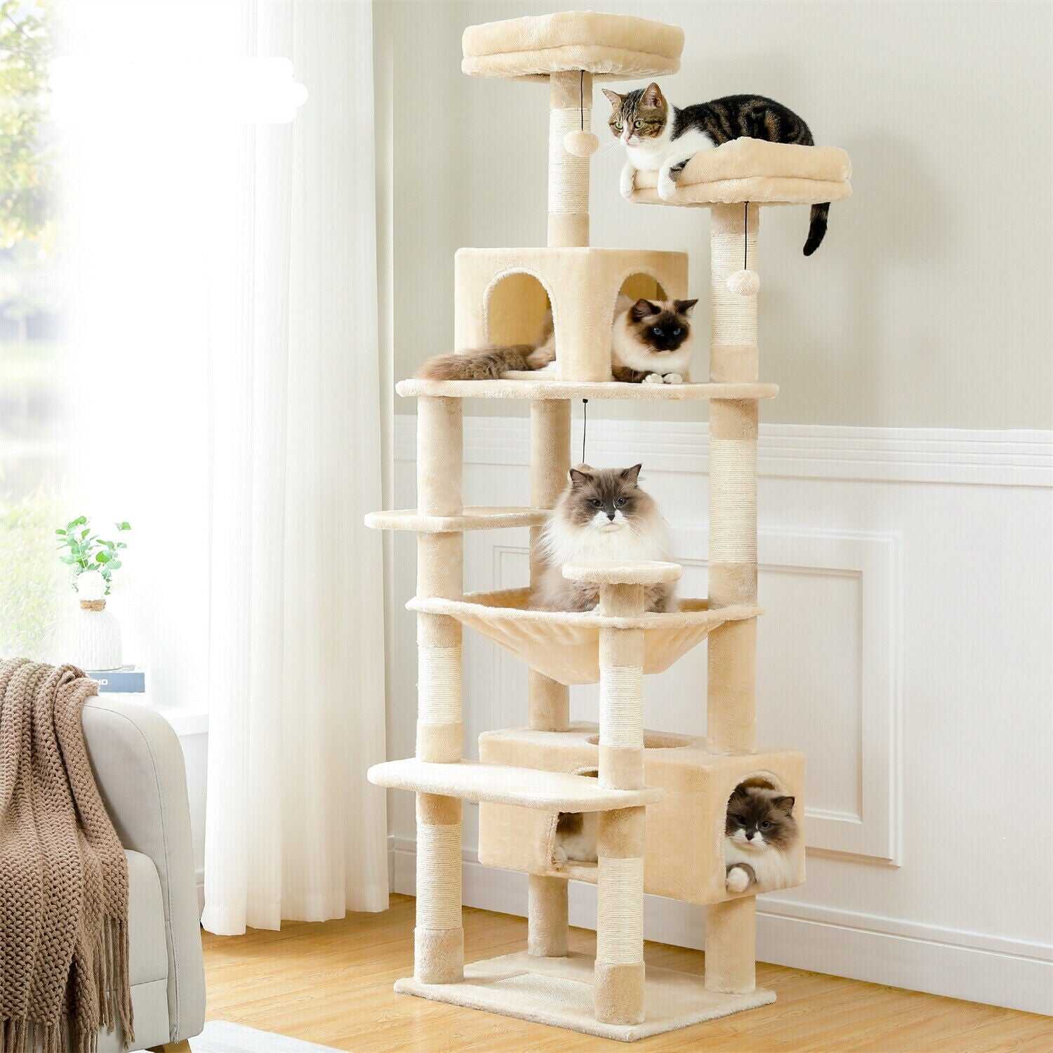 184cm Multilevel Cat Scratching Tower/ Tree