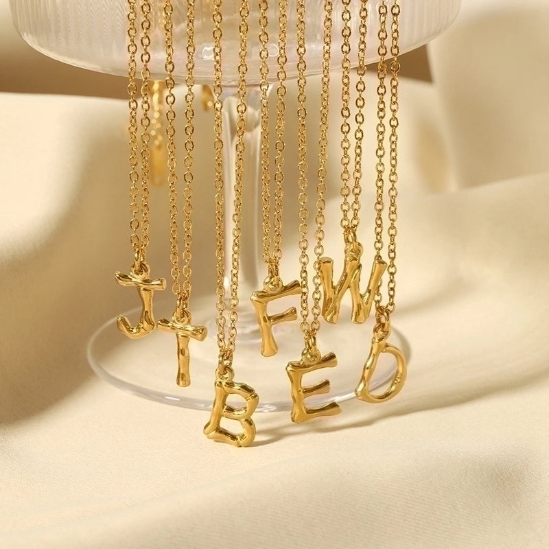 304 Stainless Steel 18K Gold Plated Minimalist Plating Letter Sweater Chain