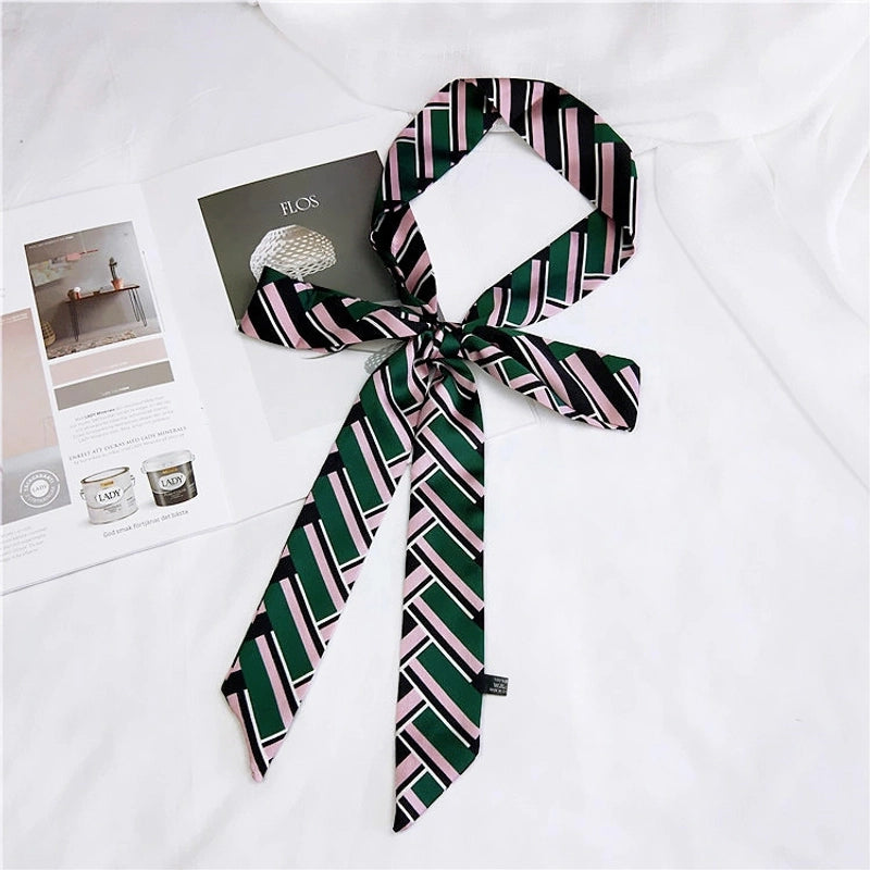 2 M New Polka Dot Special Long Edition Thin Narrow Silk Scarf Women's Spring Summer Autumn Scarf Belt Black And White Fashion