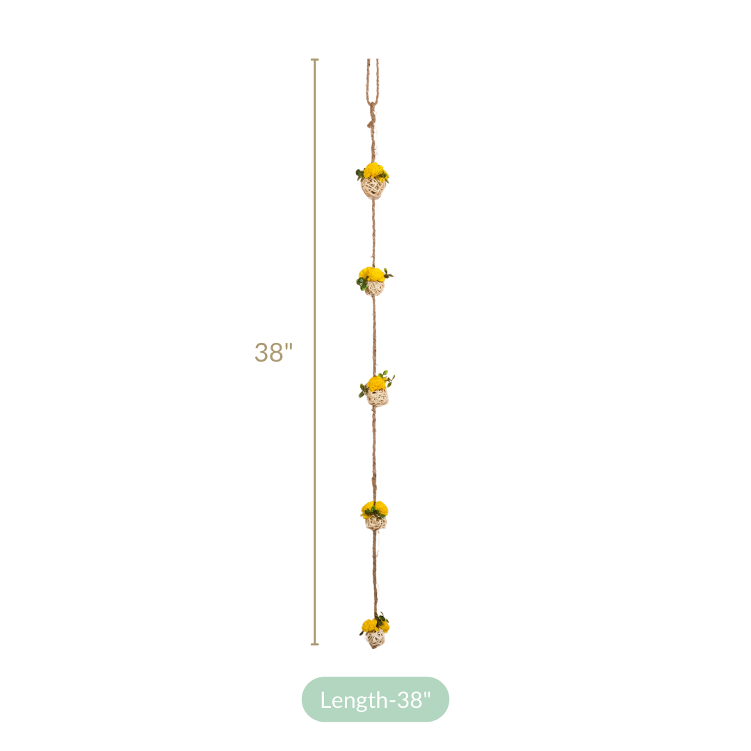 All Natural Decorative Flower Wall Hanging Set Of 6