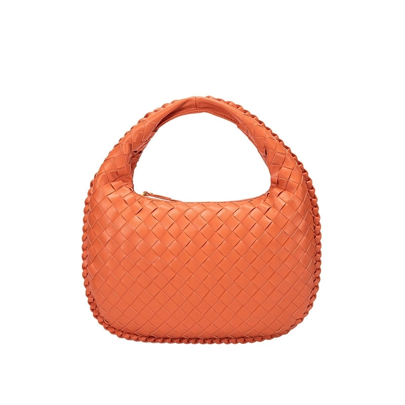 Women's All Seasons Pu Leather Solid Color Basic Oval Zipper Handbag