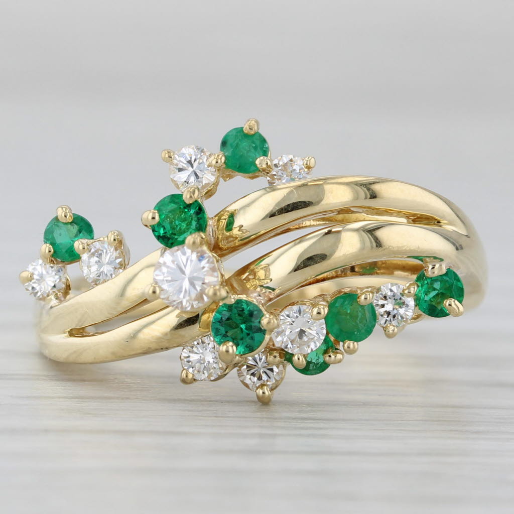 Kurt Wayne 0.82ctw Emerald Diamond Ring 18k Yellow Gold Size 8