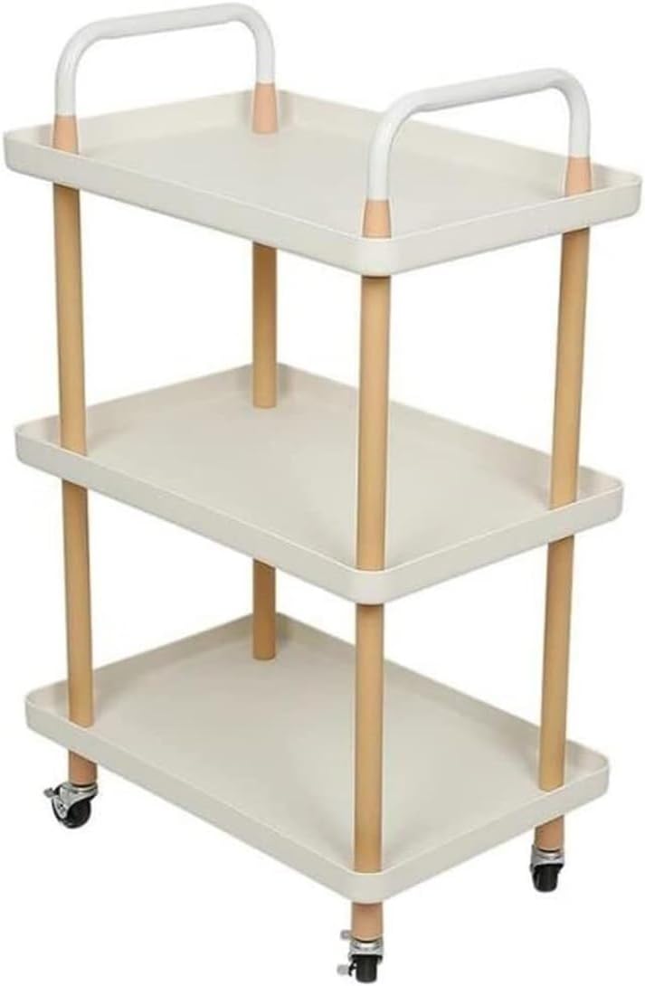 3-Tier Kitchen Storage Trolley. Kitchen Multi-Function Rolling Cart Storage Rack Aesthetic Room Decor