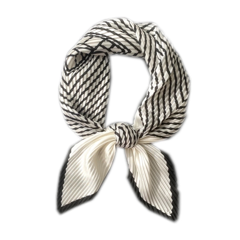 Women's Minimalist Stripe Satin Silk Scarves