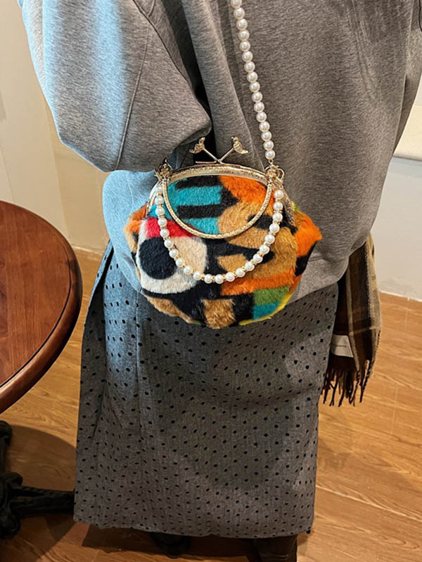Contrast Color Zipper Crossbody Bags Handbags