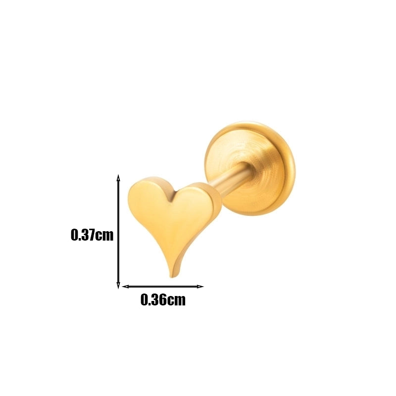1 Piece Ear Cartilage Rings & Studs Minimalist Geometric Round 316L Stainless Steel  Plating 18K Gold Plated Ear Cartilage Rings & Studs