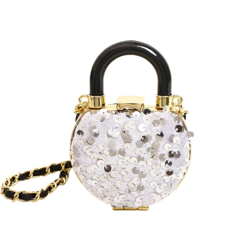 Women's Mini Canvas Heart Shape Streetwear Heart-shaped Lock Clasp Shoulder Bag