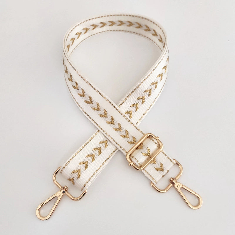 New Nylon Silver String Arrow Wide Shoulder Strap Adjustable Shoulder Crossbody Women Bag Accessories Bag Strap Replacement Long Strap