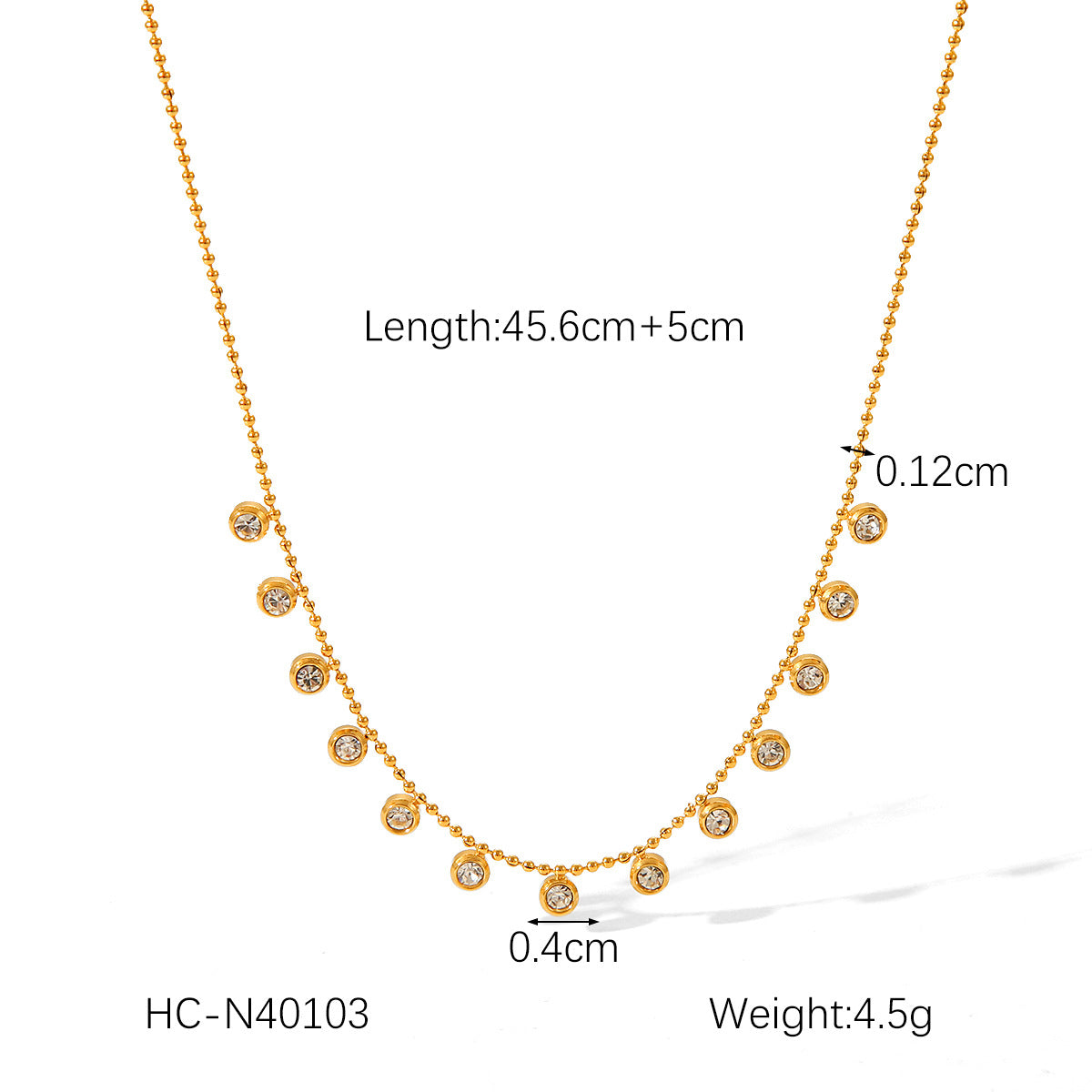 Stainless Steel Colored Zircon Tassel Necklace For Women Versatile Titanium Steel Clavicle Necklace