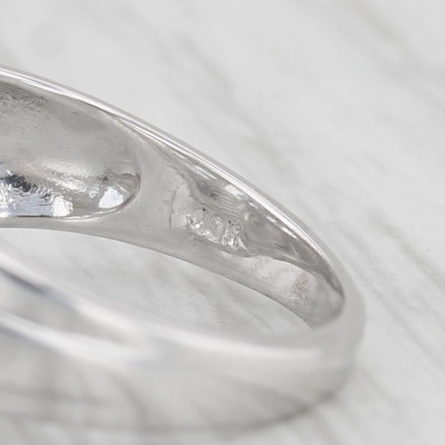 1.28ctw Aquamarine Diamond Ring 10k White Gold Size 5