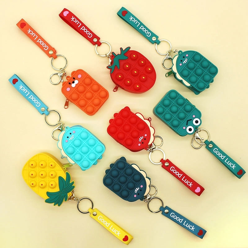 Unisex Fruit Silica Gel Zipper Coin Purses
