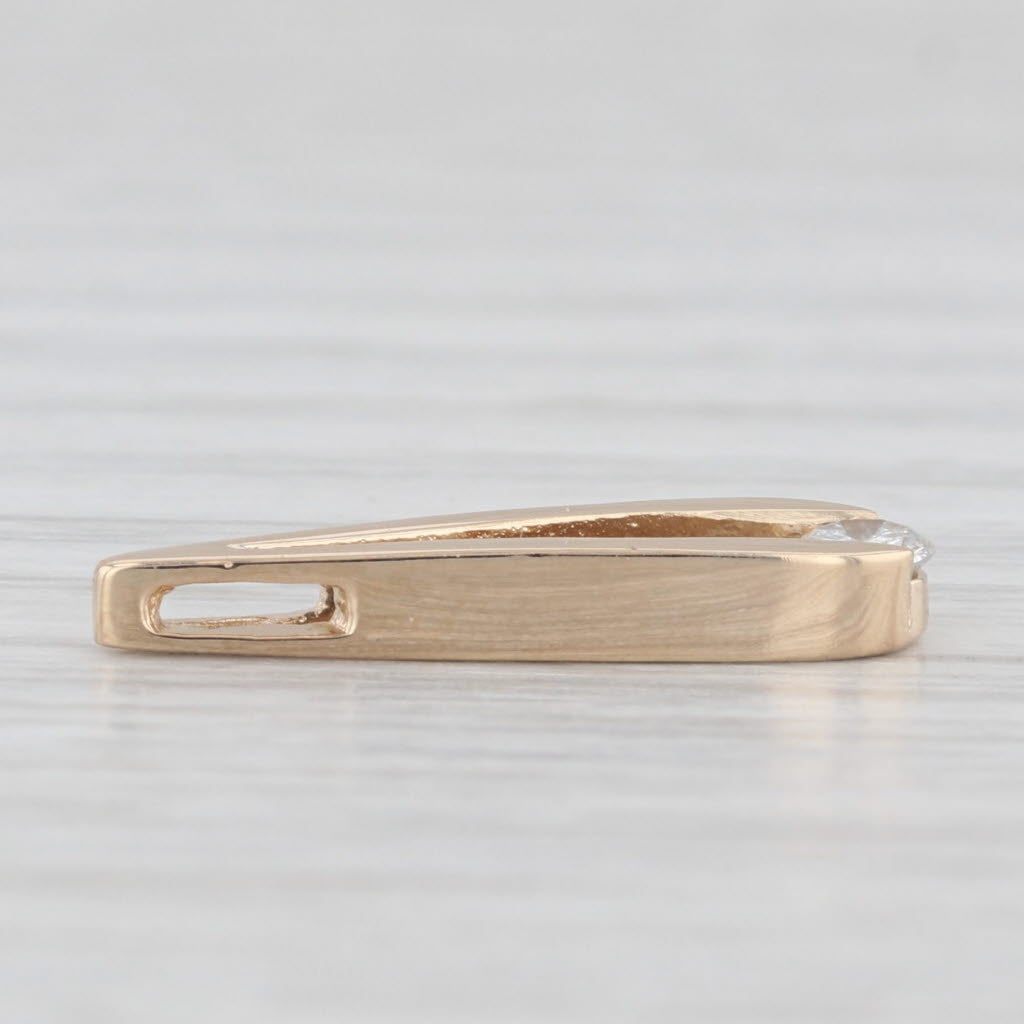 0.12ct Diamond Teardrop Solitaire Pendant 14k Yellow Gold