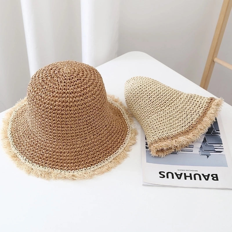 Women's Basic Solid Color Big Eaves Bucket Hat