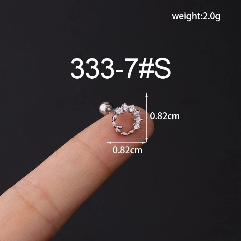 Ear Cartilage Rings & Studs Fashion Geometric Copper Plating Artificial Gemstones