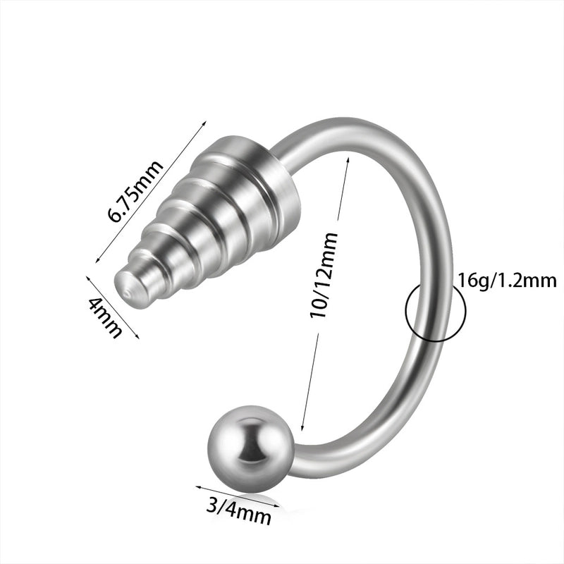 1 Piece Lip Rings Casual Minimalist Solid Color 304 Stainless Steel Plating
