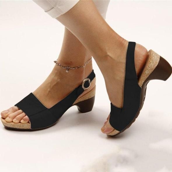 Comfortable Elegant Low Chunky Heel Shoes