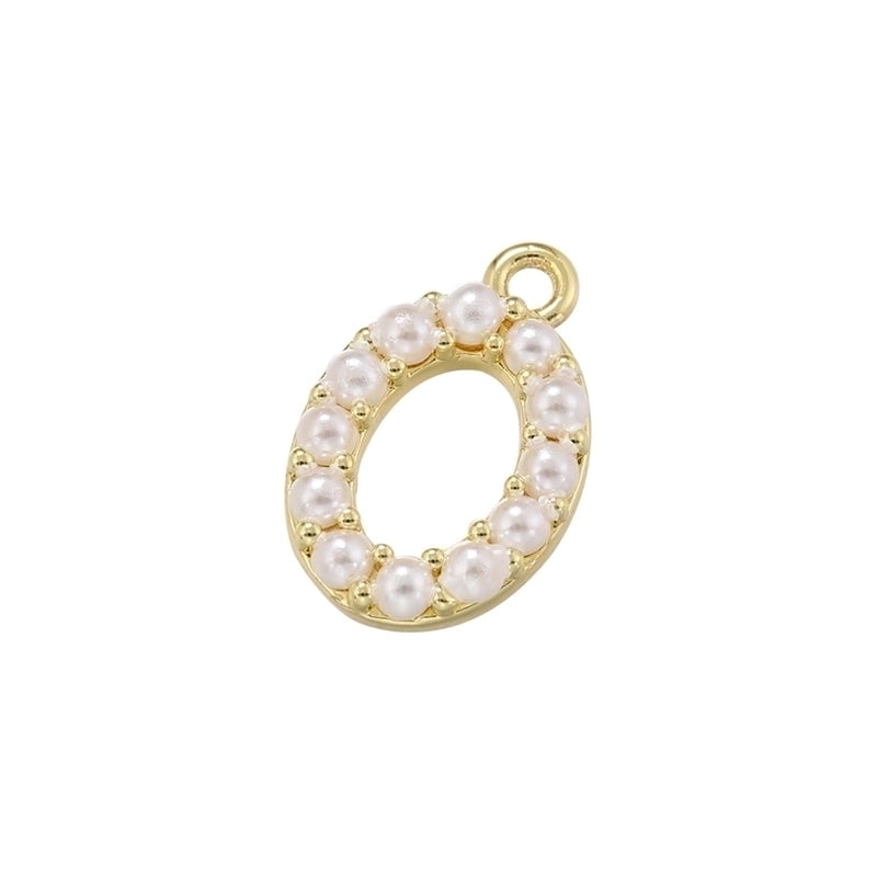 Casual Elegant Minimalist Letter Copper Plating Inlay Artificial Pearls 18k Gold Plated Charms
