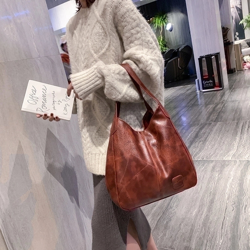Women's Medium All Seasons Pu Leather Vintage Style Tote Bag