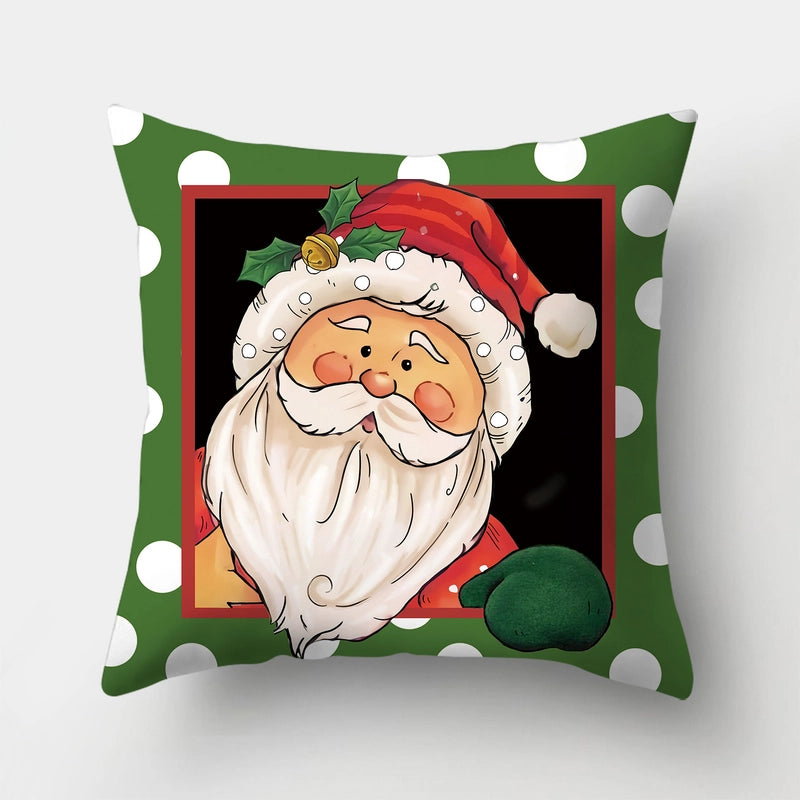 Christmas Minimalist Santa Claus Gift Box Snowman Fibre Peach Skin Pillow Cases Couch & Sofa Decor