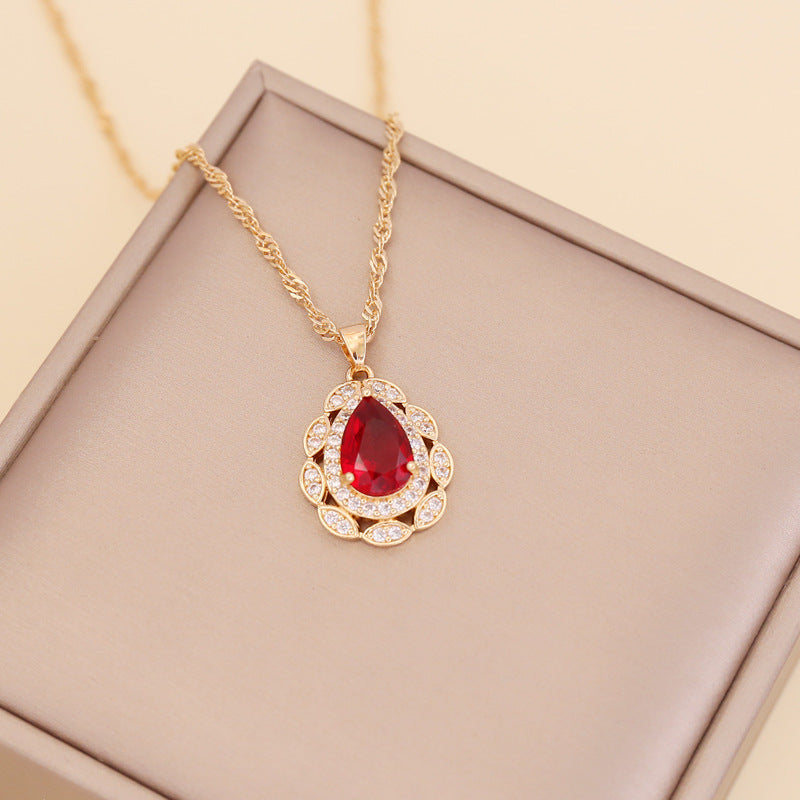Women Chain  Droplet Glass Necklaces