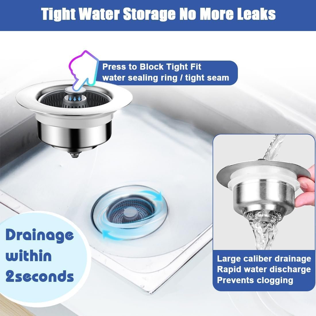 🎁LAST DAY 49% OFF🔥2024 New Upgraded Sink Bounce Core Drain Strainer